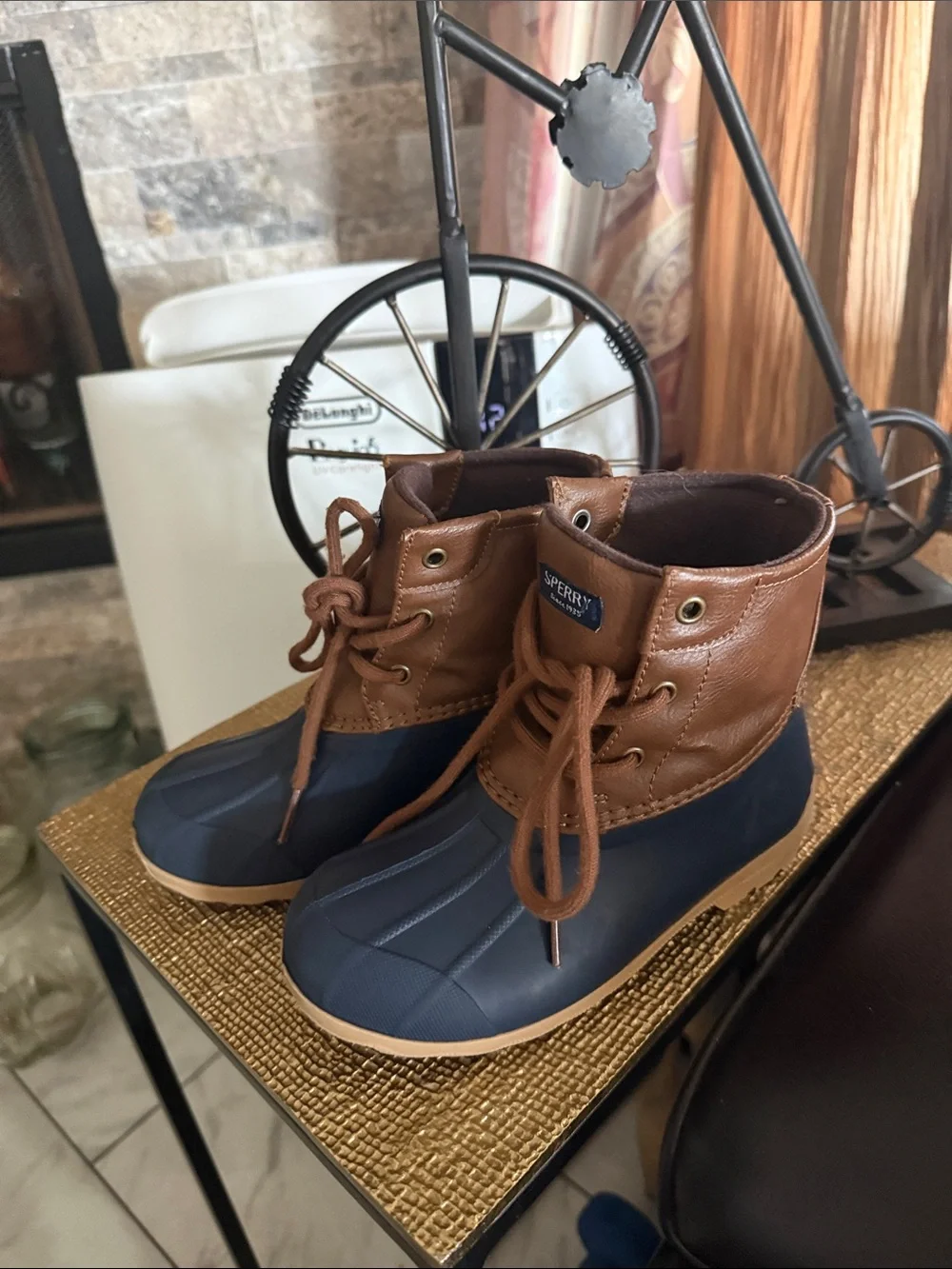 Sperry Kids Navy and Brown Waterproof Duck Boots